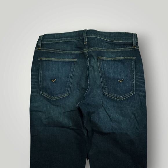 Hudson Jeans Mens 33 Blake Slim Straight Whiskering Mid Rise Stretch Dark Wash - Picture 4 of 12